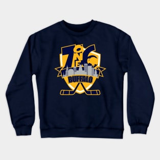 716 Buffalo Hockey Yellow Shield Crewneck Sweatshirt